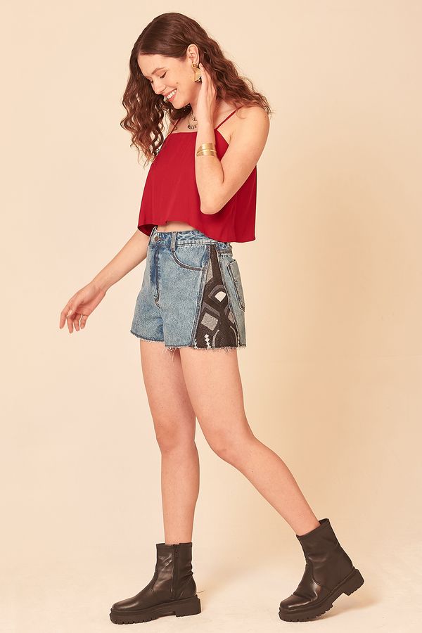 Short Jeans Jacquard Boho - Jeans