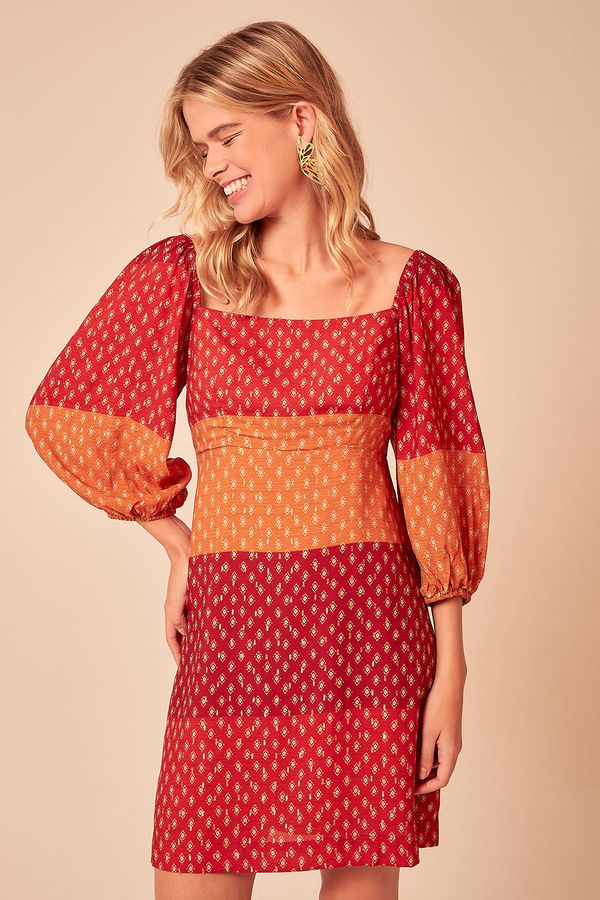 Vestido Curto Gravataria Lurex - Estampa