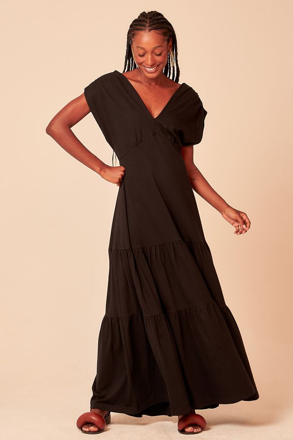 Vestido Cropped Malha Organica - Preto