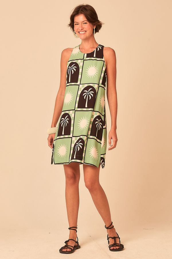 Vestido Curto Tropical Tree - Estampado