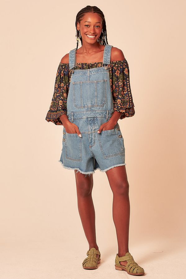 Macaquinho Jeans Palm - Jeans