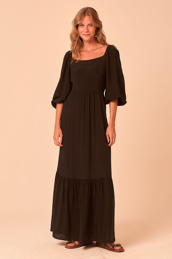 Vestido Cropped Anoitecer - Preto