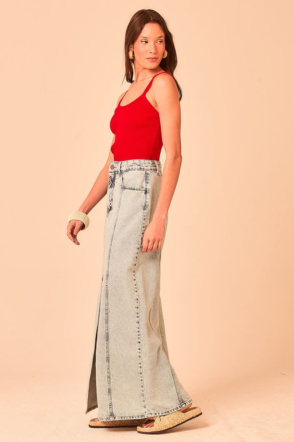 Blusa Tricot Ribana - Vermelho Pimenta