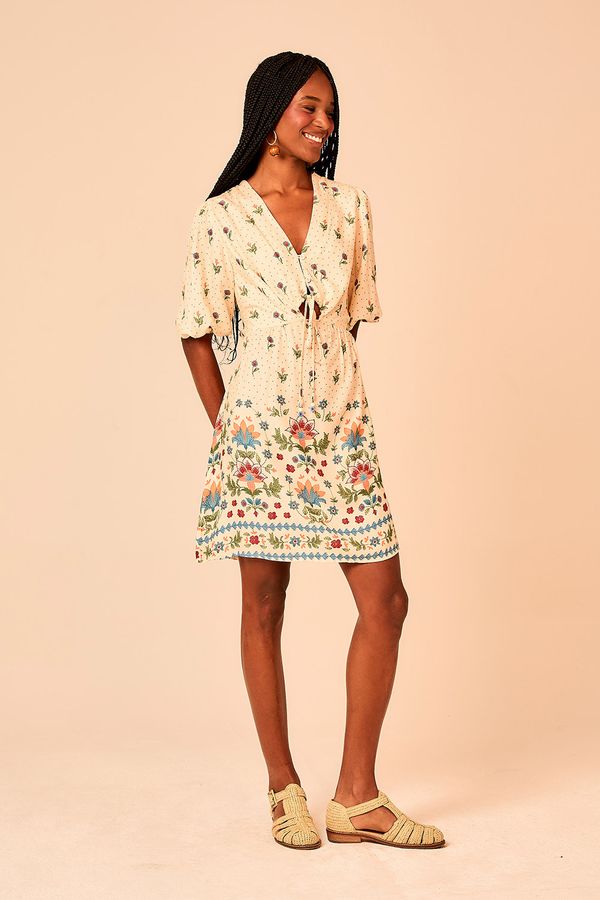 Vestido Curto Delicadeza Borada - Estampado
