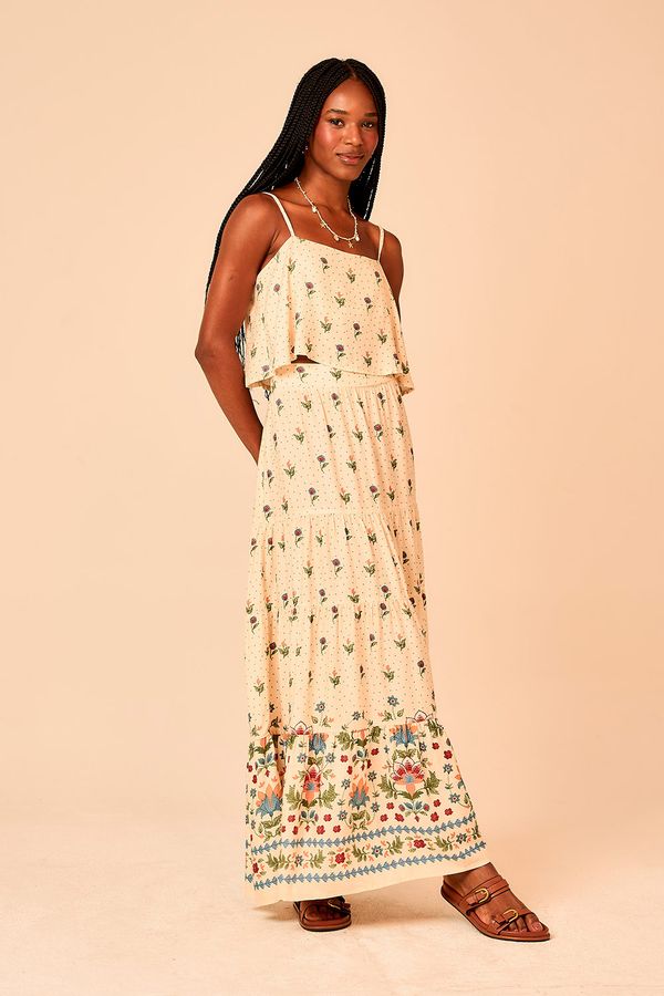 Saia Longa Delicadeza Bordada - Estampado