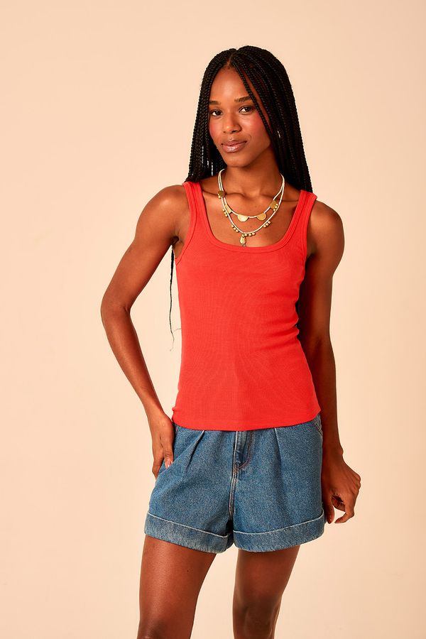 Kit Blusa Basica - Vermelho/Off