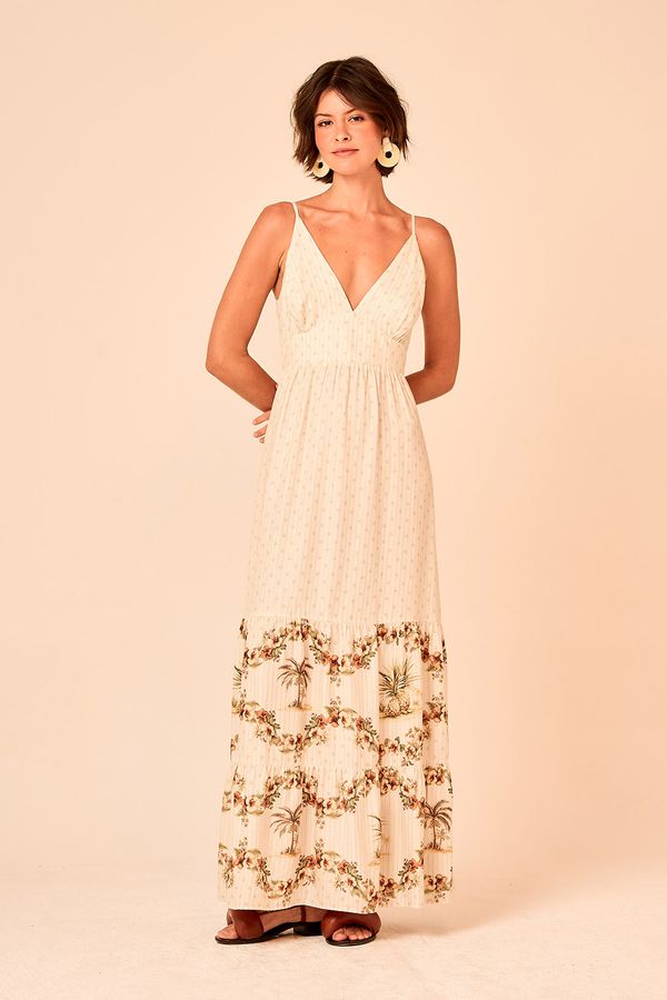 Vestido Cropped Barrado Tropical - Estampado