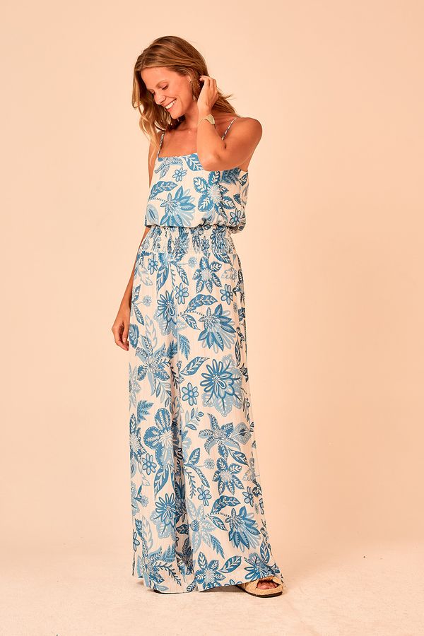 Calça Floral Lurex - Estampado