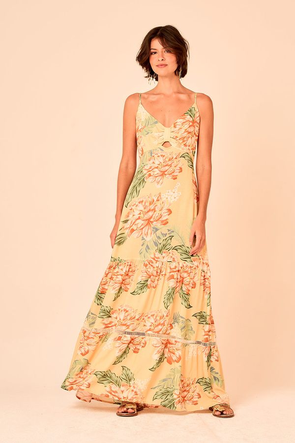 Vestido Cropped Tropical Aquarela - Estampado