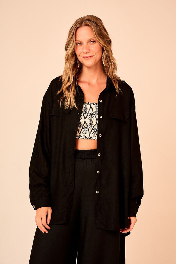 Camisa Linho Serena - Preto