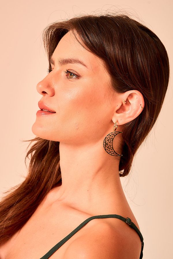 Brinco Metal Luna - Dourado