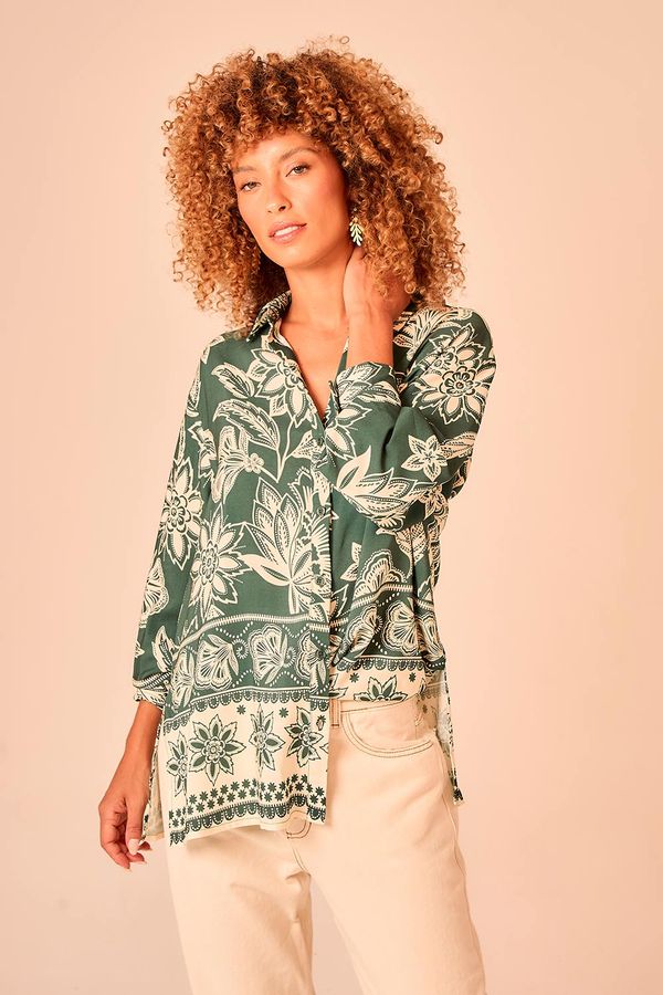 Camisa Jardim Bicolor - Estampado