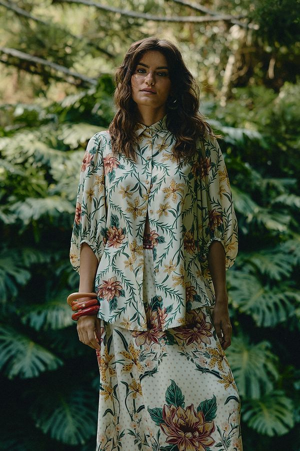 Camisa Floral Lotus - Estampado