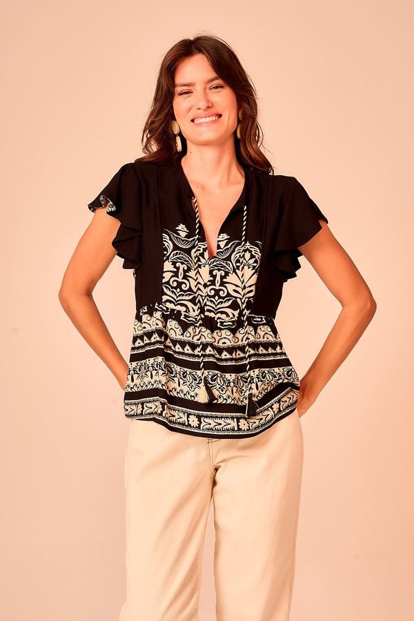 Blusa Barrado Flora - Estampado