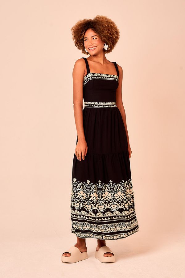 Vestido Cropped Barrado Flora - Estampado