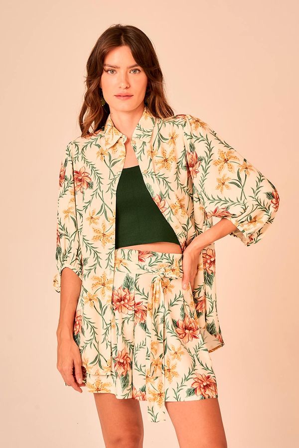 Short Floral Lotus - Estampado