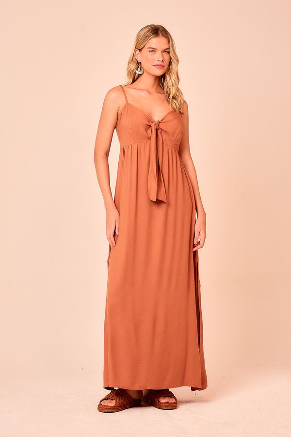 Vestido Cropped West - Caramelo