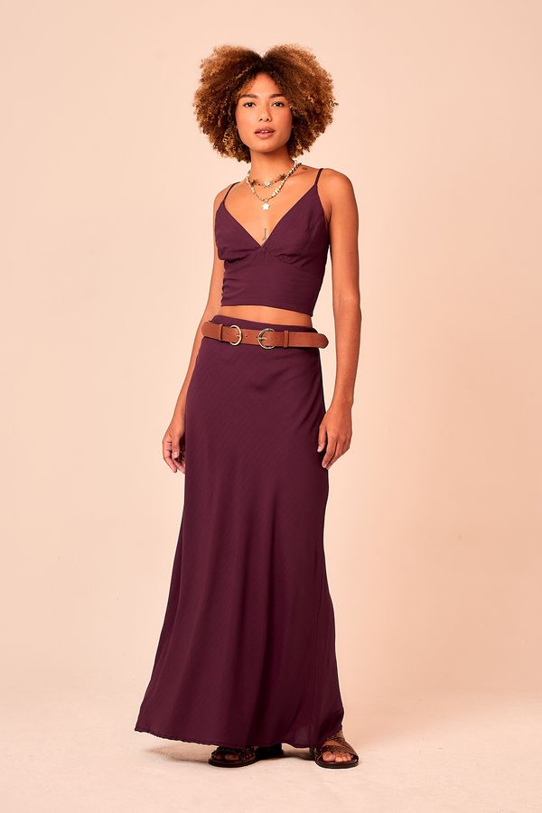 Saia Cropped Florenca - Roxo Berinjela