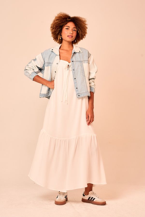 Vestido Cropped Lotus - Off