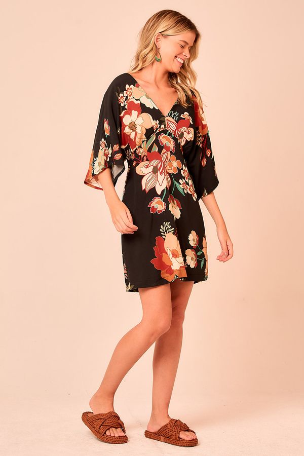 Vestido Curto Floral Selva - Estampado