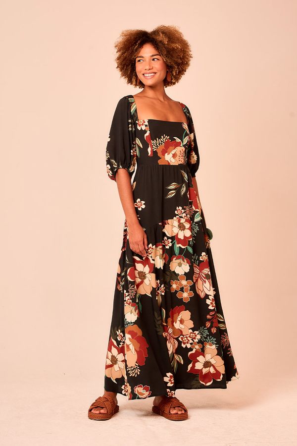 Vestido Cropped Floral Selva - Estampado