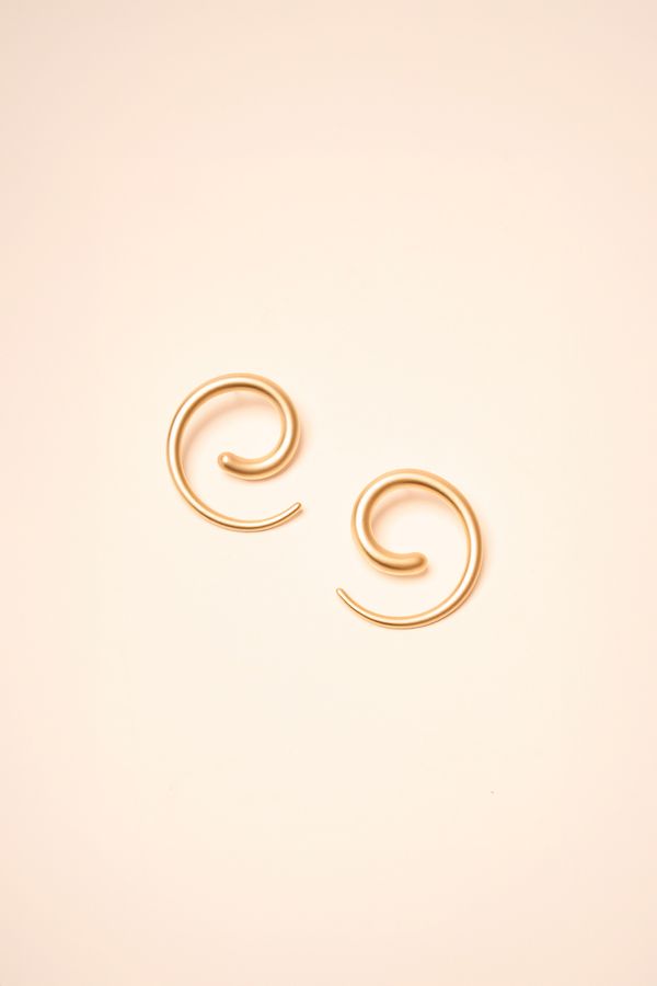 Brinco Espiral - Dourado Escovado