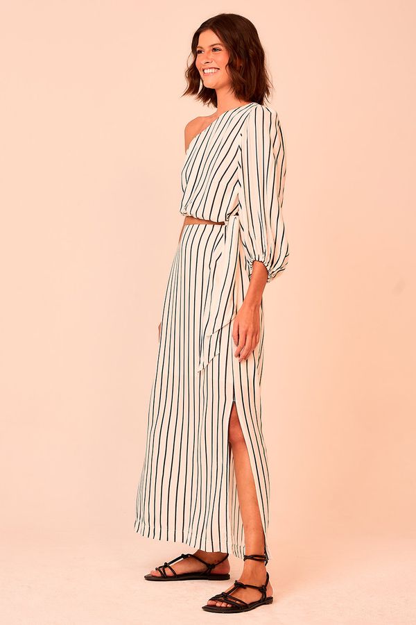 Vestido Cropped Lunar - Off/Preto