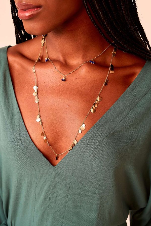 Colar Duplo Medalhas - Dourado
