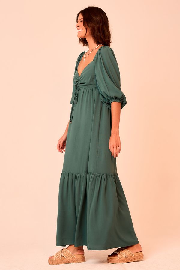 Vestido Longo Orquidea - Verde Selva