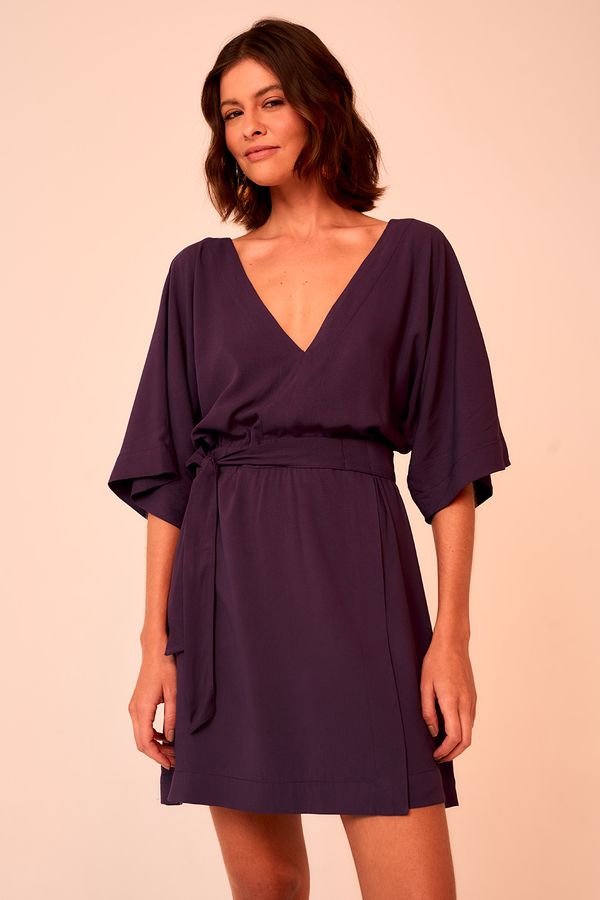 Vestido Curto Orquidea - Roxo Berinjela