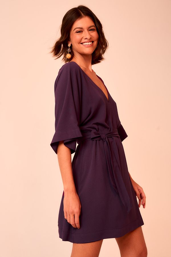 Vestido Curto Orquidea - Roxo Berinjela
