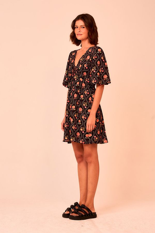 Vestido Curto Jardim Arabesco - Estampado