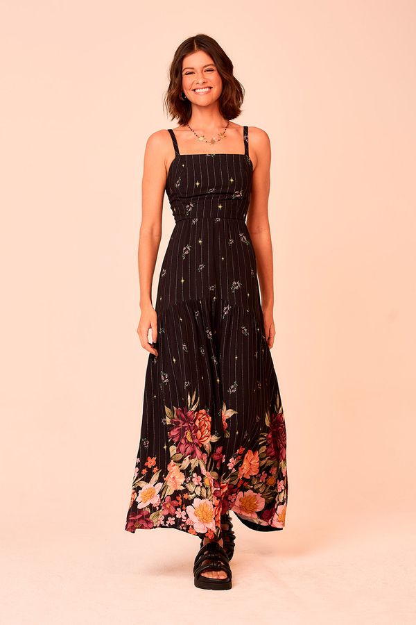 Vestido Cropped Natureza Vintage Lurex - Estampado