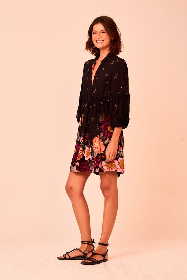 Vestido Curto Natureza Vintage - Estampado