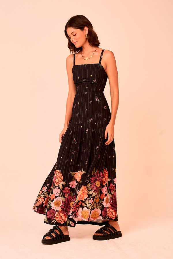 Vestido Cropped Natureza Vintage Lurex - Estampado