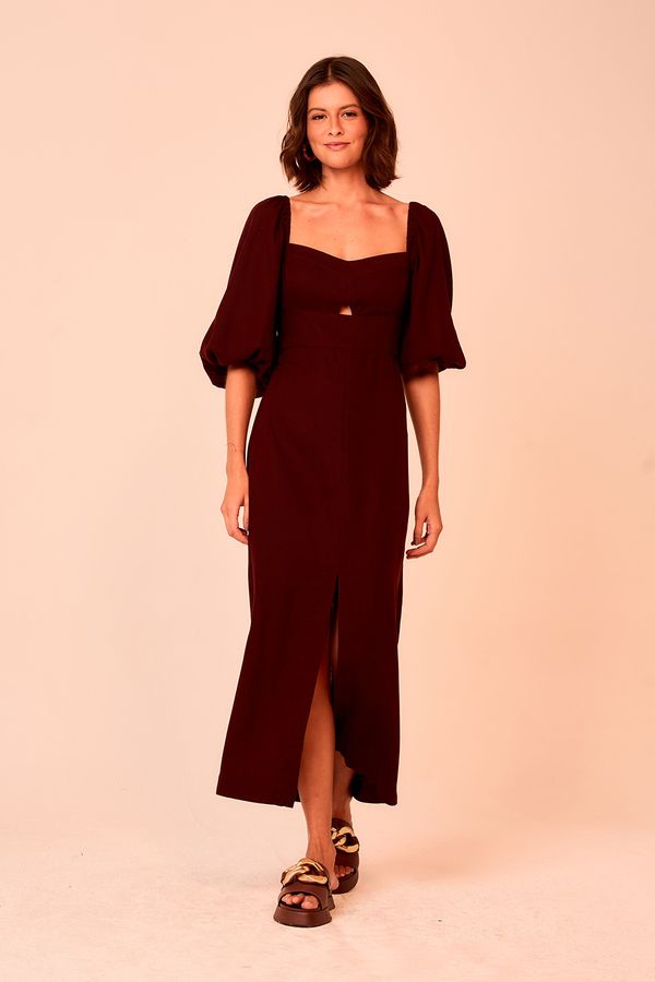 Vestido Cropped Cerejeira - Marrom Cacau