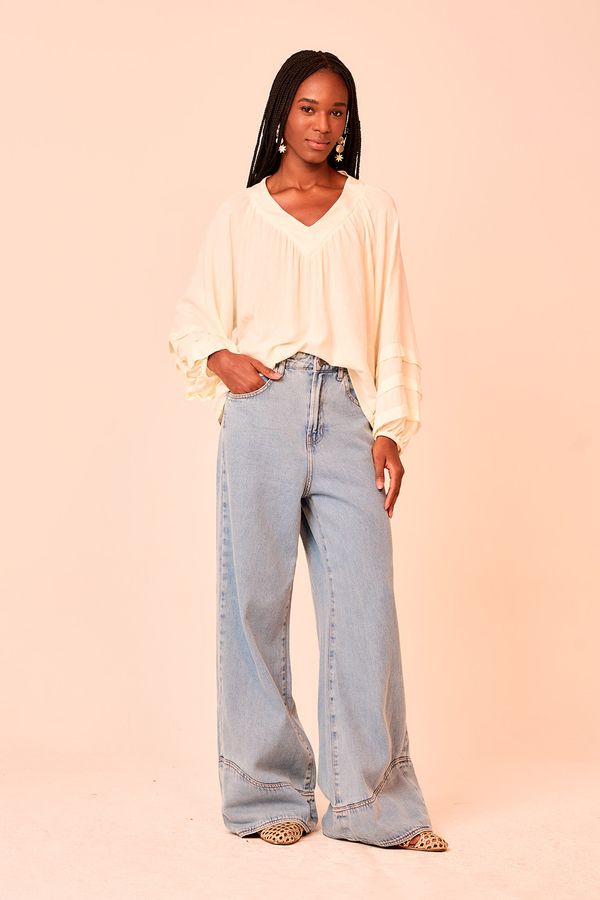 Blusa Poa Maquinetado - Perola