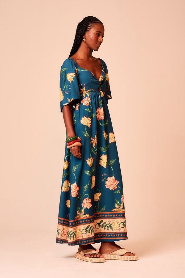 Vestido Cropped Floral Noturno - Estampado